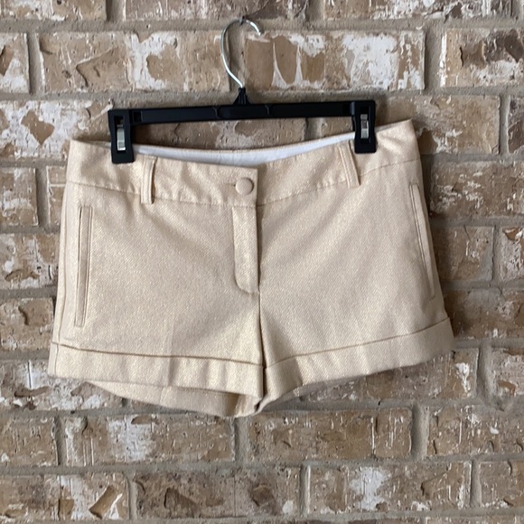 Express Gold Metallic Shorts - Picture 1 of 5